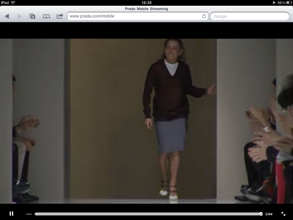 Prada: Livestream Fall/Winter 2011 Menswear Show, Screenshot