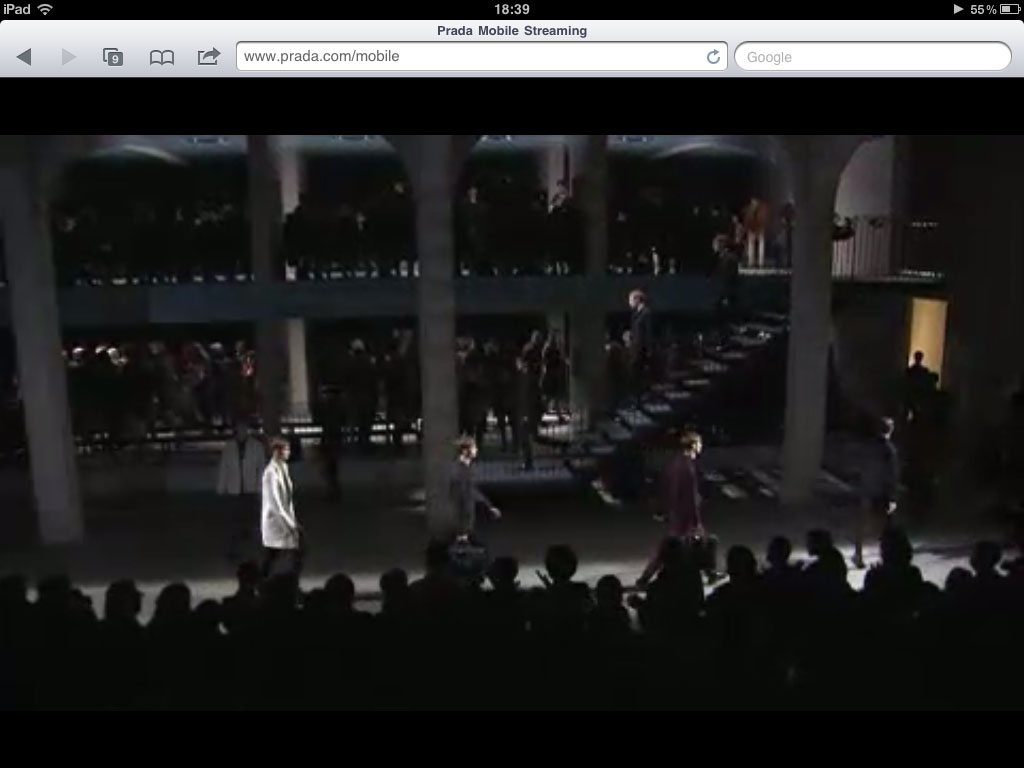 Prada: Livestream Fall/Winter 2011 Menswear Show, Screenshot